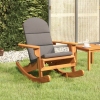 vidaXL Silla mecedora Adirondack con cojines madera maciza acacia