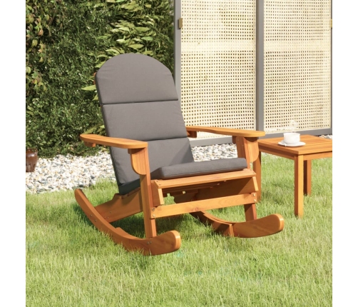 Silla mecedora Adirondack con cojines madera maciza acacia