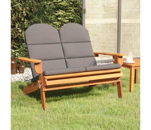 vidaXL Banco de jardín Adirondack con cojines madera de acacia 126 cm