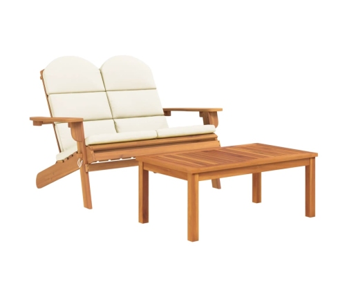 Juego de muebles de jardín Adirondack 2 piezas madera acacia