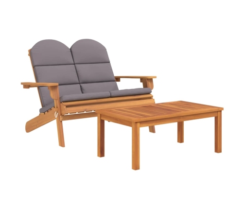 Juego de muebles de jardín Adirondack 2 piezas madera acacia