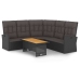Set de muebles de jardín 2 pzas y cojines ratán sintético negro