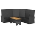 Set de muebles de jardín 2 pzas y cojines ratán sintético negro