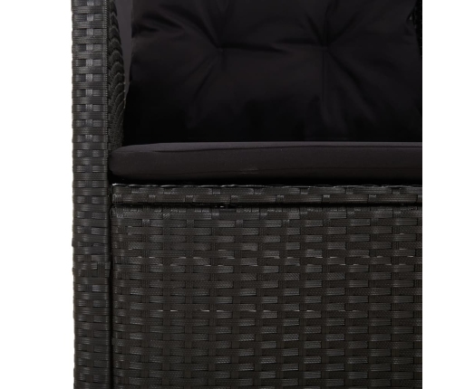 Set de muebles de jardín 2 pzas y cojines ratán sintético negro