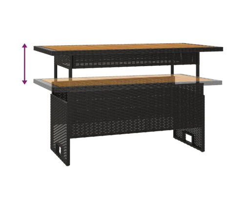 Set de muebles de jardín 2 pzas y cojines ratán sintético negro