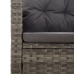 Set de muebles de jardín 2 pzas cojines ratán sintético gris