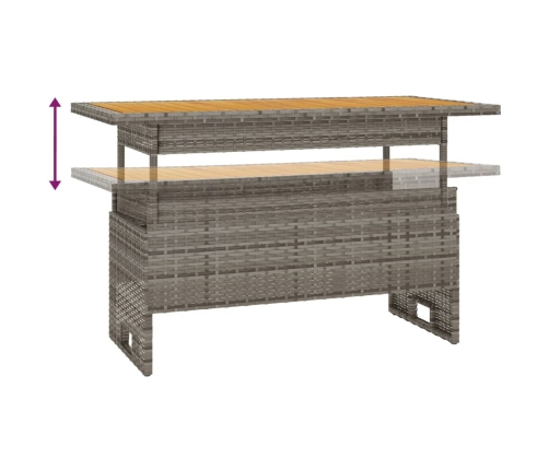 Set de muebles de jardín 2 pzas cojines ratán sintético gris