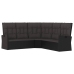 Set de muebles de jardín 3 pzas y cojines ratán sintético negro
