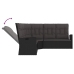Set de muebles de jardín 3 pzas y cojines ratán sintético negro