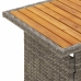 vidaXL Mesa de jardín madera maciza acacia y ratán gris 100x50x43/63cm