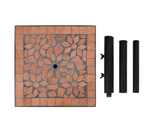 Base de sombrilla cuadrada color terracota 12 kg