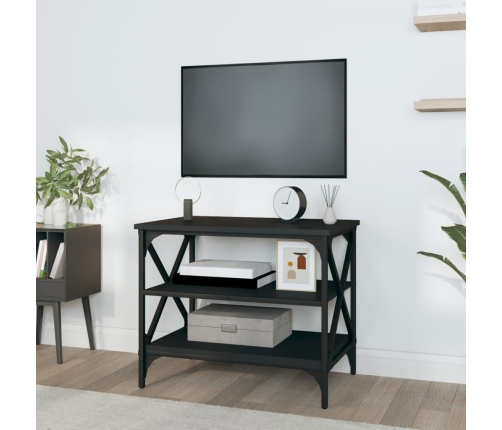 Mueble de TV madera contrachapada negro 60x40x50 cm