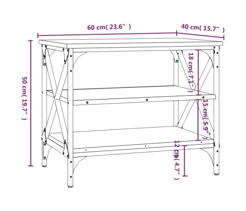 vidaXL Mueble de TV madera contrachapada negro 60x40x50 cm