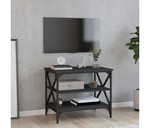 Mueble de TV madera contrachapada negro 60x40x50 cm