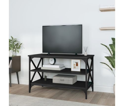 Mueble para TV madera contrachapada negro 80x40x50 cm