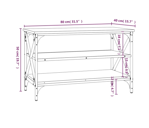 Mueble para TV madera contrachapada negro 80x40x50 cm