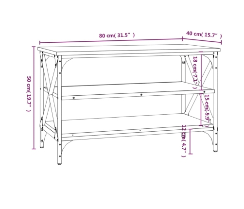 Mueble para TV madera contrachapada marrón roble 80x40x50 cm