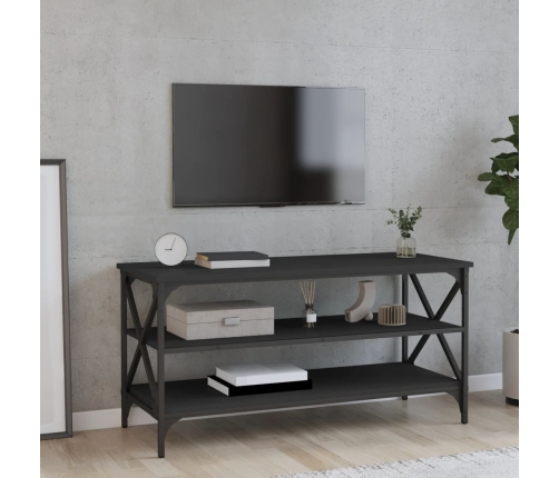 Mueble para TV madera contrachapada negro 100x40x50 cm