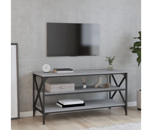 vidaXL Mueble de TV madera contrachapada gris Sonoma 100x40x50 cm