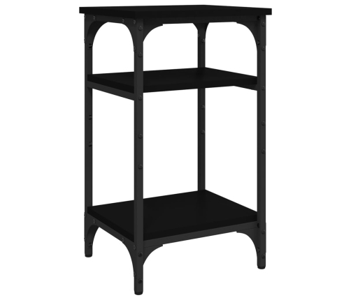 Mesa auxiliar de madera contrachapada negro 35x30x60 cm