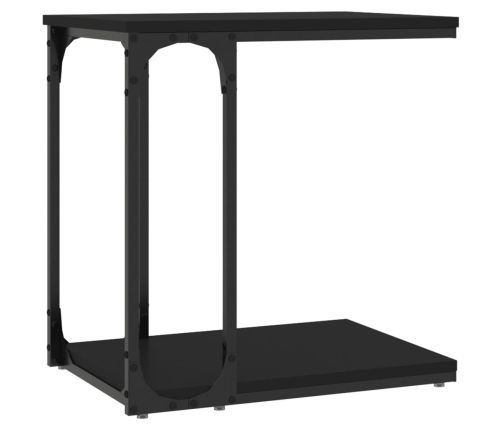 Mesa auxiliar madera contrachapada negro 50x35x52 cm