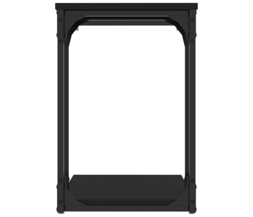 Mesa auxiliar madera contrachapada negro 50x35x52 cm