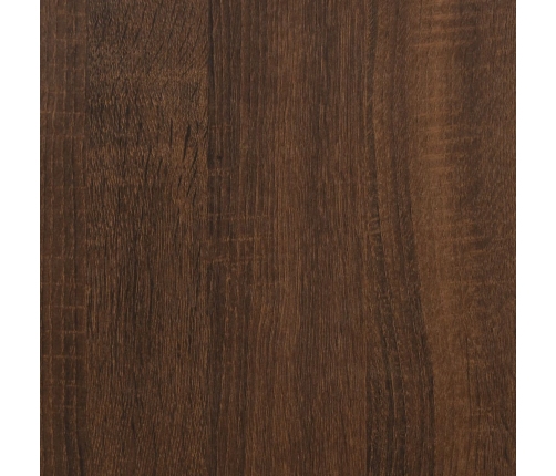 Mesa auxiliar madera contrachapada marrón roble 50x35x52 cm