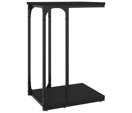 Mesa auxiliar de madera contrachapada negro 40x30x60 cm