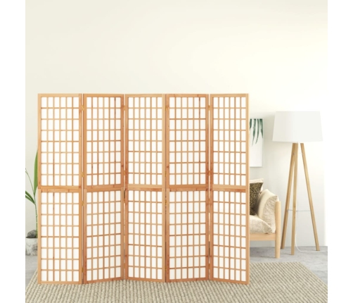 Biombo plegable con 5 paneles estilo japonés 200x170 cm