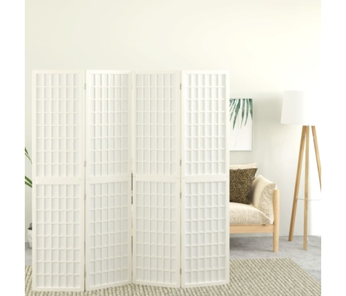 Biombo plegable con 4 paneles estilo japonés blanco 160x170 cm