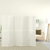 Biombo plegable con 5 paneles estilo japonés blanco 200x170 cm