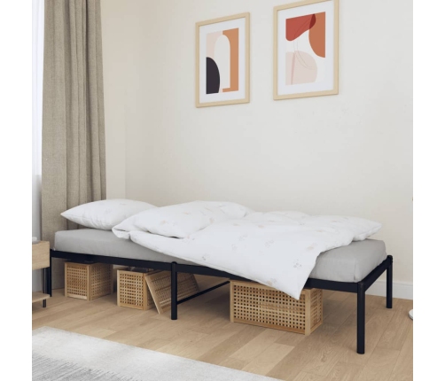 Estructura de cama metal negro 75x190 cm