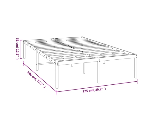 vidaXL Estructura de cama de metal negro 120x190 cm