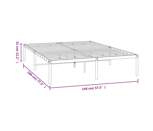 Estructura de cama sin colchón metal negro 140x190 cm