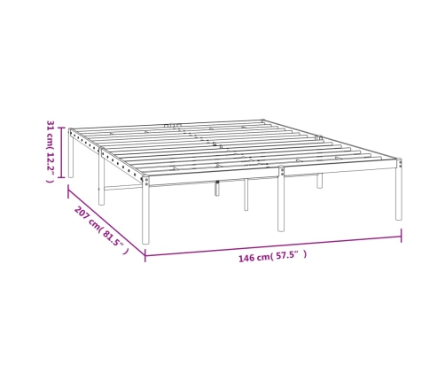 Estructura de cama sin colchón metal negro 140x200 cm