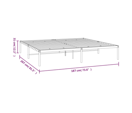 Estructura de cama de metal negro 180x200 cm