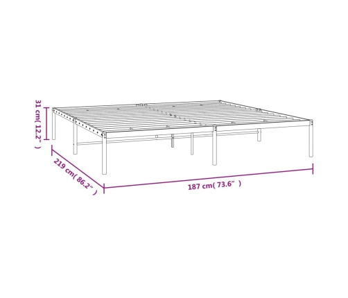 Estructura de cama de metal negro 183x213 cm