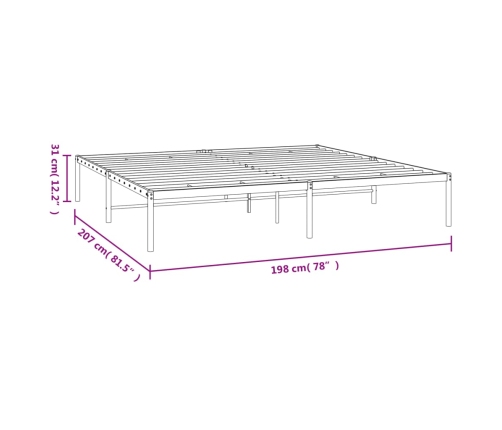 Estructura de cama sin colchón metal negro 193x203 cm