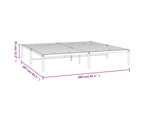 Estructura de cama sin colchón metal negro 200x200 cm