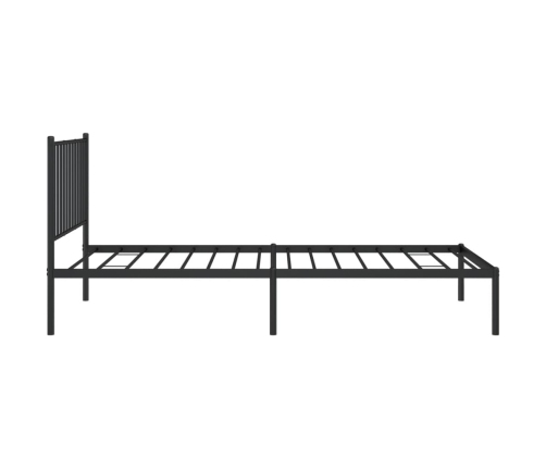 Estructura cama sin colchón con cabecero metal negro 90x200 cm