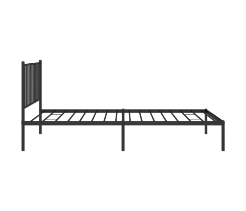 Estructura cama sin colchón con cabecero metal negro 100x200 cm