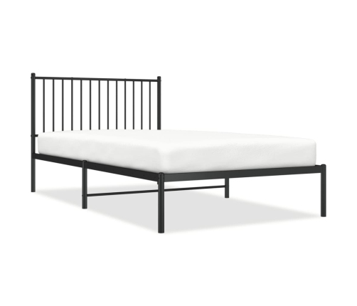 Estructura cama sin colchón con cabecero metal negro 107x203 cm