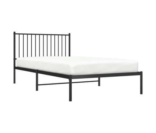 Estructura cama sin colchón con cabecero metal negro 107x203 cm
