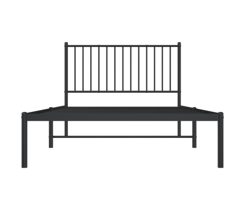 Estructura cama sin colchón con cabecero metal negro 107x203 cm