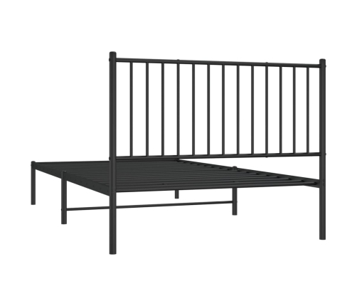Estructura cama sin colchón con cabecero metal negro 107x203 cm