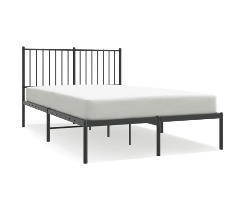 Estructura cama sin colchón con cabecero metal negro 120x200 cm