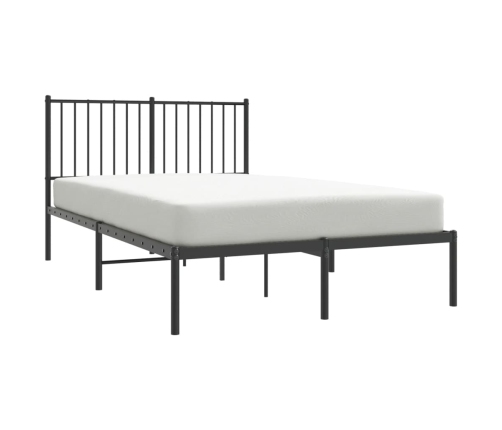 Estructura cama sin colchón con cabecero metal negro 120x200 cm