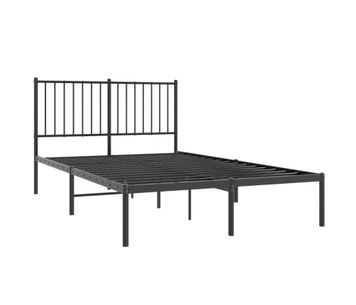 Estructura cama sin colchón con cabecero metal negro 120x200 cm