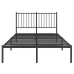 Estructura cama sin colchón con cabecero metal negro 120x200 cm
