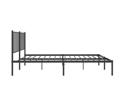 Estructura cama sin colchón con cabecero metal negro 120x200 cm